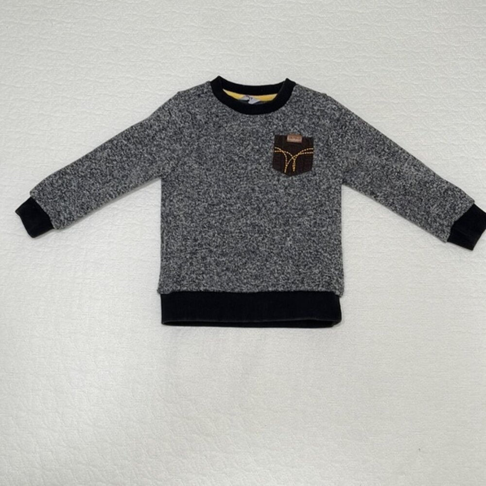 SFit Toddler Speckled Gray Sweater with Corduroy Pocket
